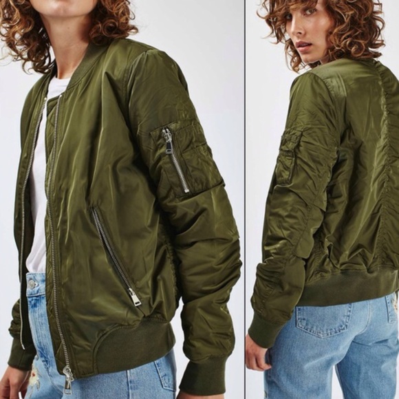 Topshop Jackets & Blazers - TOPSHOP KHAKI GREEN BOMBER JACKET